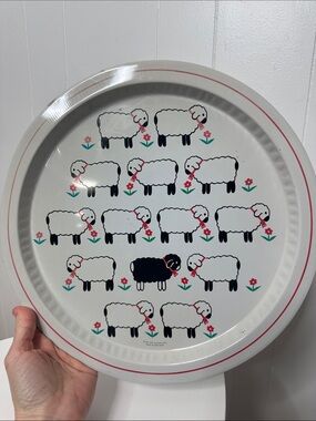 Vintage black sheep 80s metal tray